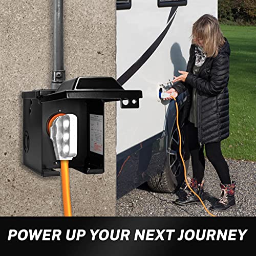 CARMTEK 30 Amp RV Outlet Box 125 Volt Enclosed Lockable Nema TT30R