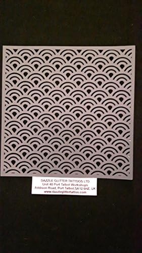 2 x rainbow Art Deco pattern stencils for wall decoration / greeting card making.
