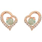 I Jewels Rose Gold Plated Fashion Cubic Zirconia American Diamoand Stud Earrings For Women (E2972Min)