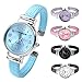 Top Plaza Women Casual Chic Simple Bangle Cuff Bracelet Dress Quartz Watch 6.5'',Thanksgiving Christmas Gift,Light Blue