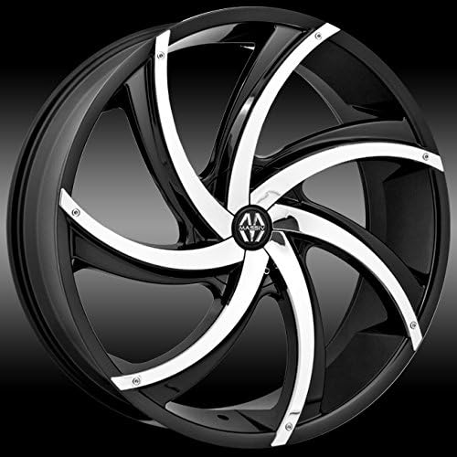 Massiv 920 Turbino 22x8.5 Black with Chrome Inserts / 5-112 5-114.3 mm Bolt Pattern / +38 mm Offset / 74.1 mm Hub Bore