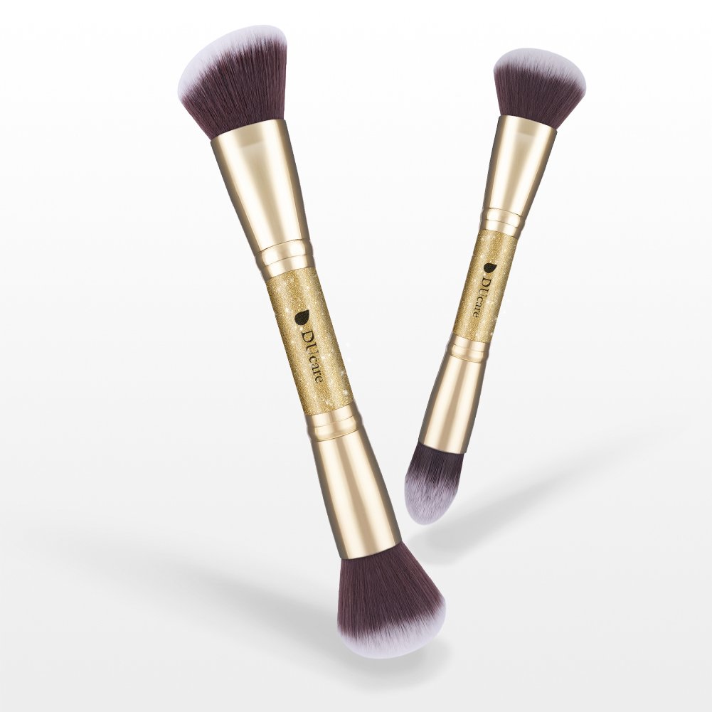 DUcare Makeup Brushes Duo End Foundation Powder Buffer and Contour Synthetic Cosmetic Tools 2Pcs: Beauty