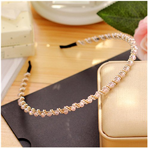 Casualfashion 4Pcs Bling Rhinestone Hair Hoop Band Crystal Beaded Headband for Women