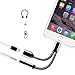 Lightning to 3.5 mm Headphone Jack Adapter,braided lightning to 3.5 mm earphone adapter with charging for iphone 7 7 plus black