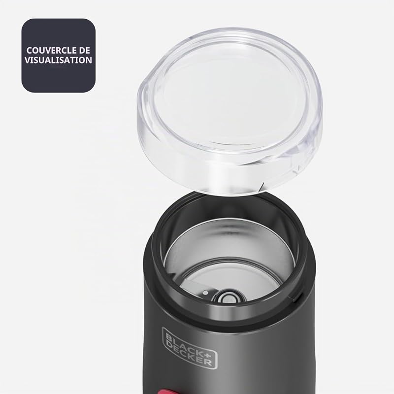 - Moulin Électrique 150W | Lames en Acier Inoxydable | Capacité 50g | Système de Verrouillage | Range-câble | Pieds Antidérapants | Compact et Élégant | Idéal pour Café et Épices