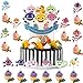25 Pieces Shark Cake Topper for Baby Shark Birthday Party Supplies Cupcake Decorations