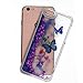iPhone 6 Plus Case, Quicksand Flowing Floating Moving Liquid Flying Butterfly Plum Flower Hard PC Cover Case for iPhone 6 Plus 5.5 inch (Blue Movable Butterfly)