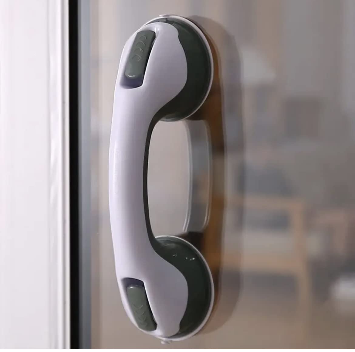 KONAMO Suction Grab Bar Rail - 12 Inch Bathroom Support Handle - Safety Hand Rail Support with Suction Cup Fitting for Bath, Shower for Elderly, Disabled & Injured