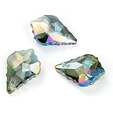 20pcs Czech Faceted Crystal Glass Baroque Chandelier Pendant Drop Loose Beads Suncatcher 22mm Large Green Peridot Shimmer for DIY Jewelry Craft Making CCF-36