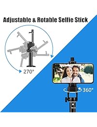 EOcean Selfie Stick - Trípode de aluminio para iPhone de 54 pulgadas, trípode de cámara extensible para teléfono móvil y cámara, con mando a distancia inalámbrico para iPhone 8 8 Plus X 7 7 Plus Galaxy Google