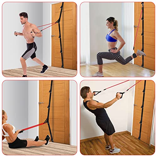 Door Anchor Strap for Resistance Bands, Multi Point Door Anchor, Heavy Duty Door Anchor for Exercise Bands, Control Track for Resistance Bands, Door Anchor Attachment, Easy to Install