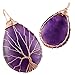 SUNYIK Purple Amethyst Teardrop Pendant Necklace,Handmade Copper Wire Wrapped Jewelry