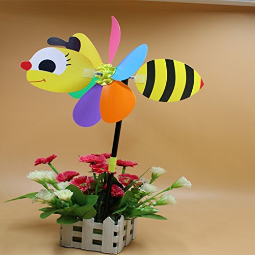 Jili Online 3D Large HoneyBee Shaped Windmill Wind Wheel Whirligig Garden Lawn Yard Decoration