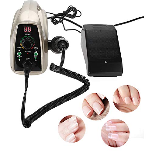 Nail File Drill Machine, Portable Electric Nail Arte Polishing Grinding Professional Manicure Pedicure Kit for Home and Salon,Great Gift for Girlfriend（35000 RPM ，65W）(US Plug)