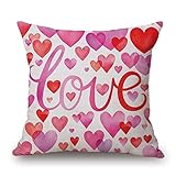 Yihaojia Throw Pillowcases , Happy Valentine's Day Sweet Love Square Cushion Cover for Home Decor 18