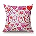Yihaojia Throw Pillowcases , Happy Valentine's Day Sweet Love Square Cushion Cover for Home Decor 18