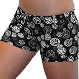 Black/White Volleyballs Spandex Shorts Inseam in 3 Lengths