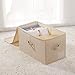 iwill CREATE PRO Large Closet Storage Box with Lid, Similar Size with IKEA SKUBB, Label Pocket, Beige