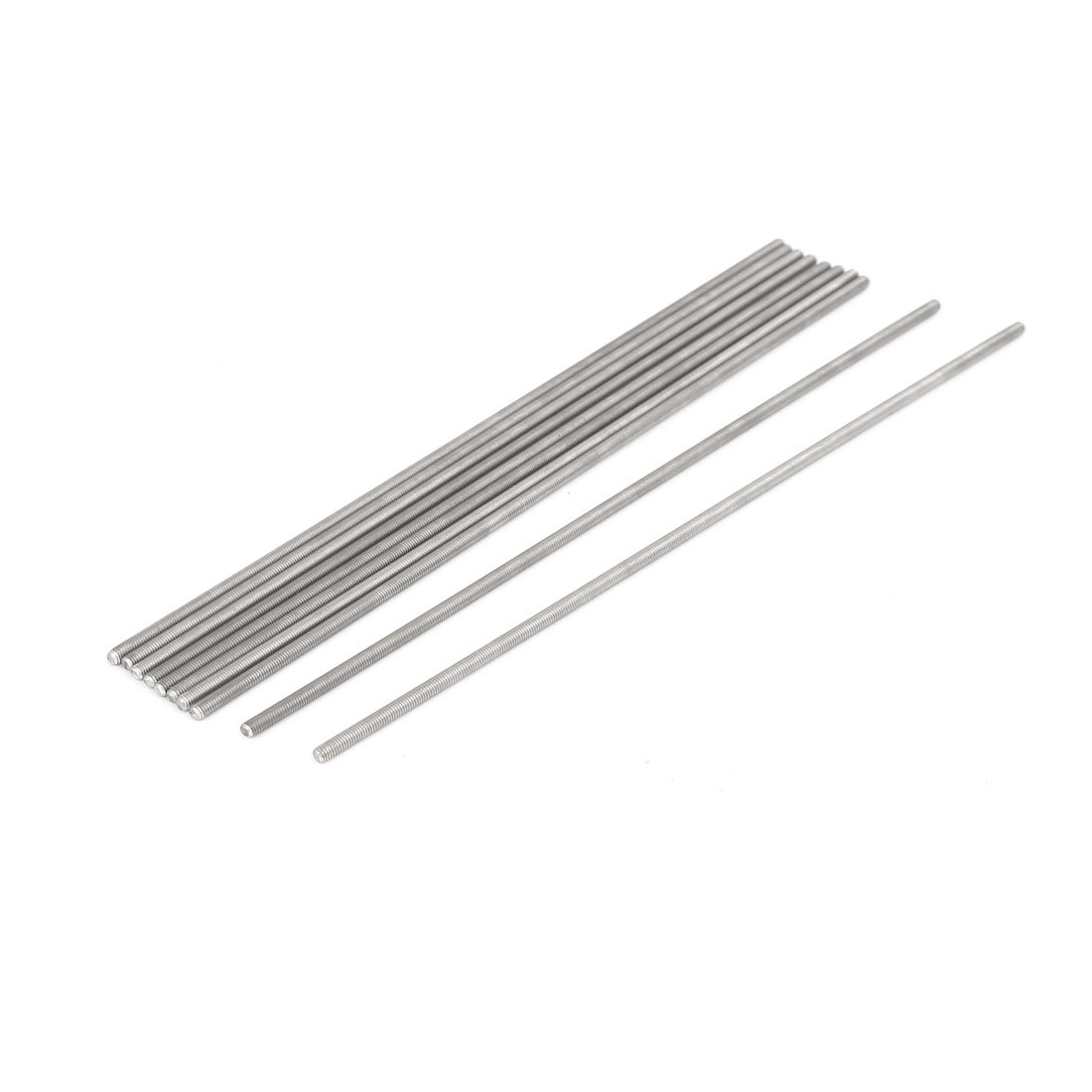 Sourcingmap M3 x 170mm 0.5mm Pitch 304 Stainless Steel Fully Threaded Rod Silver Tone 10 Pcs