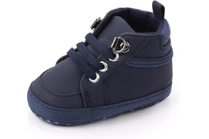 Sekantrol Baby Boys Girls First Walker Crib Newborn Shoes, Soft Rubber Sole Infant Sneakers Fashion High-Top Non-Slip Toddler Dress Moccasins Shoes