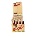 18 Raw ORGANIC Cones Pre-Rolled Rolling Papers, Raw ORGANIC Natural Unrefined Cones Rolling Paper 1.25 Size, 3 Packs of 6 Cones + Beamer Smoke Limited Edition Sticker