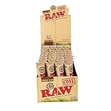 18 Raw ORGANIC Cones Pre-Rolled Rolling Papers, Raw ORGANIC Natural Unrefined Cones Rolling Paper 1.25 Size, 3 Packs of 6 Cones + Beamer Smoke Limited Edition Sticker