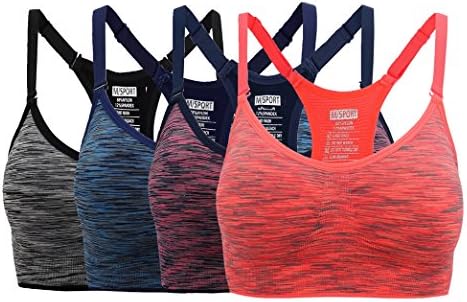 taigee Women's Seamless Comfort Sports Bra Low Impact Yoga Bras Pack Of 4 XL