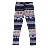 HDE Girls Fleece Winter Knit Leggings Kids Nordic Stretch Pants Footless Tights