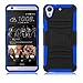 HTC Desire 626s Case, HTC Desire 626 Case, EC™ Heavy Duty Hybrid Armor Dual Layer Holster Case with Kickstand + Belt Swivel Clip for HTC Desire 626 (Black/Dark Blue)