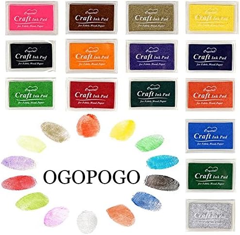 OGOPOGO 15 Colors Creative DIY Craft Rainbow Finger Stamps Ink Pad &amp; Child Finger Paint Toy game accessories.(Set of 15)