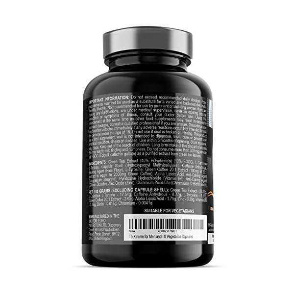 T5-Xtreme-for-Men-and-Women-HIGH-in-CHROMIUM-which-contributes-to-normal-macronutrient-METABOLISM-the-maintenance-of-normal-BLOOD-GLUCOSE-LEVELS-180-Vegetarian-Capsules Iron Labs T5 Xtreme for Men and Women – Keto Diet Friendly – Plus Green Tea Extract, L Carnitine and Caffeine – High in…