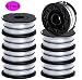 DF-065 Replacement Spool Compatible with Black and Decker GH710 GH700 GH750 String Trimmer, 36ft 0.065 inch Auto-Feed Dual Line Edger Parts 90517175 DF-065-BKP (8 Pack) by TOPEMAI