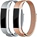 For Fitbit Alta HR and Alta Bands, Maledan Stainless Steel Milanese Loop Metal Replacement Accessories Bracelet Strap with Unique Magnet Lock for Fitbit Alta HR and Alta, Rose Gold Silver Small