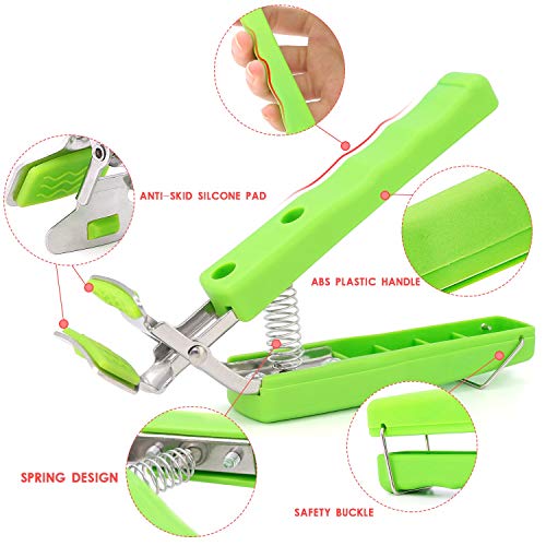 2 Pack Hot Plate Gripper Clips Holder Tongs For Moving Hot Plate Bowls Pizza Pan Air Fryer Microwave Oven with Food Out, Green