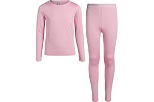 Rene Rofe Girls Thermal Set - 2 Piece Fleece Lined Breathable Top and Long Johns - Thermal Underwear for Girls (2T-16)