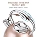 Tea Kettle Best 3 Quart induction Modern Stainless Steel Surgical Whistling Teapot - Pot For Stove Top (Rose)