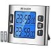 Habor Kitchen Timer, Cooking Dual Timer with Calendar Clock, 4-Level Adjustable Alarm Volume, Larger Backlit Display, Stronger Magnets, Count-up & Countdown for Cooking etc (Battery Included)