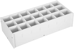 Baluue Wooden Paint Tube Organizer 21 Slots, Multi-Compartment Pigment Storage Rack for Craft Paints and