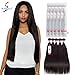 Sedittyhair Brazilian Human Hair 3 Bundles (16 18 20 Total 300g) 8A Grade 100% Unprocessed Straight Virgin Human Hair Double Weft Weave Brazilian Bundles Natural Black Color