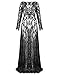 U-Story Women's Deep V Neck Lace See Through Maternity Dress Long Sleeve Beach Dresses
