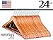 Light Cherry Everyday Wood Hangers with Non-Slip Bar and Notches, Super Sturdy and Durable Wood, 24 pack