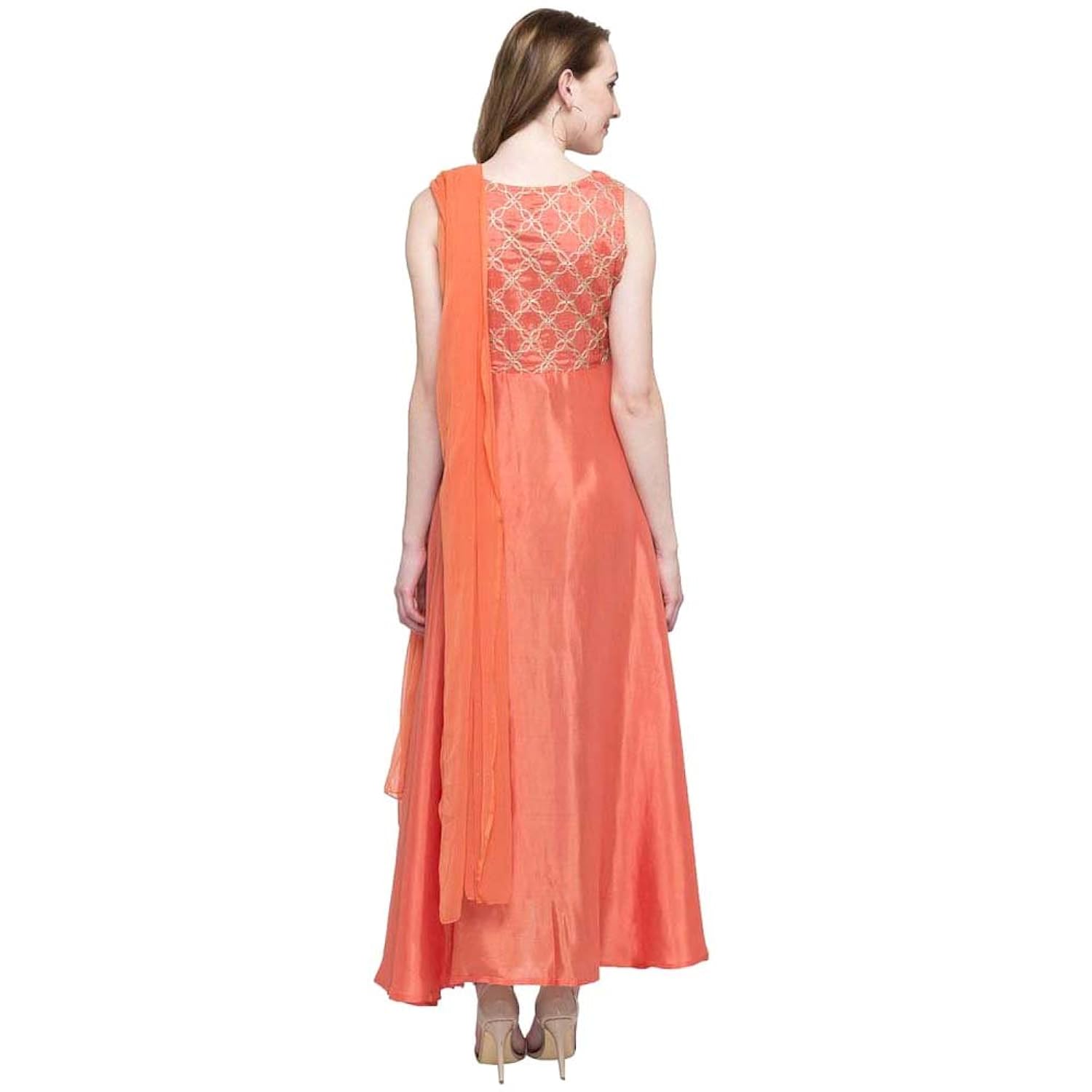 kashish by shoppers stop womens round neck solid churidar suit