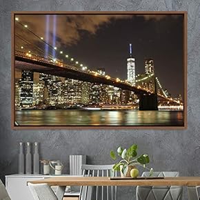 signwin Framed Canvas Wall Art City Illuminations Aerial...