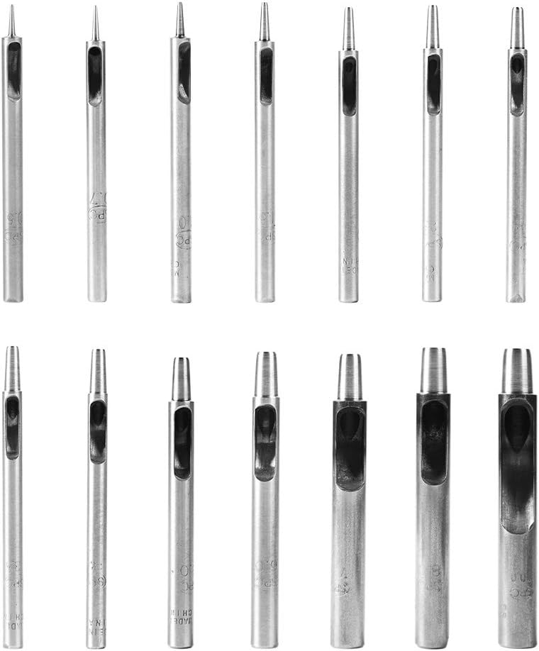 - WUTA SPC Hole Punch Leather SPC Hollow Punch Set Steel Leather Craft Hole Punch for Belt Watch Band Gasket,One Set(0.5-10mm),15 Packs