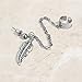 Western Jewelry Multi Feather Leaf Dangling Cartilage Ear Lobe Helix Earring Warp Chain Ear Cuff Stud Earring Unisex Silver Tone Stainless Steel