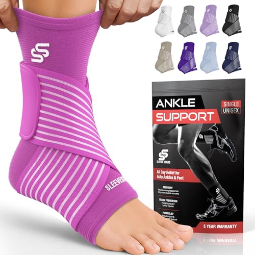 Sleeve Stars Sprunggelenkbandage – Verstellbare Sport-Kompressionsbandage Mit Riemen Für Laufen, Training &Amp; Alltag – Knöchelbandage Für Damen Und Herren (Einzeln/Heißes Rosa)