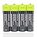 High Capacity USB Rechargeable Batteries AA 1250mAh with Micro USB charging cable （4 pack)