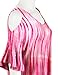 Luna Flower Women's Pleated End Vertical Stripe Cold Shoulder Tunic Tops (CTEW004)