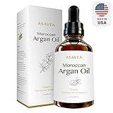 AsaVea 100% Pure Organic Moroccan Argan Oil Thermal hair protectant, USDA Certified Organic for Hair, Skin, beard & Nails Made in USA (2 fl. oz.)