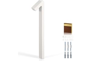 YIPLED 5 Inch House Numbers for Outside, Metal Address Number 1- Modern Design, Weather-Resistant White Crystal Powder Coated Finish, Stain Resistant, No Paint Peeling (White)